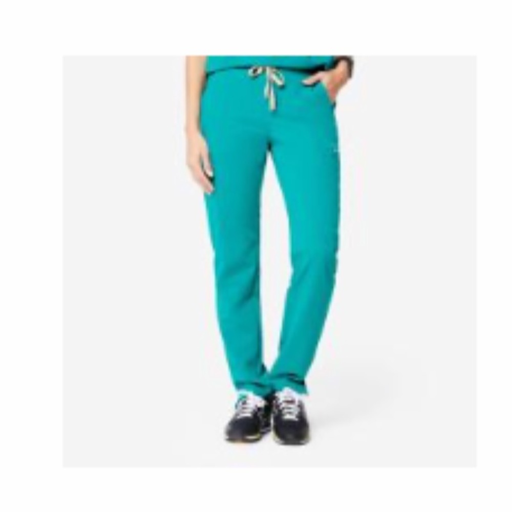Figs teal yola petite skinny scrub pant